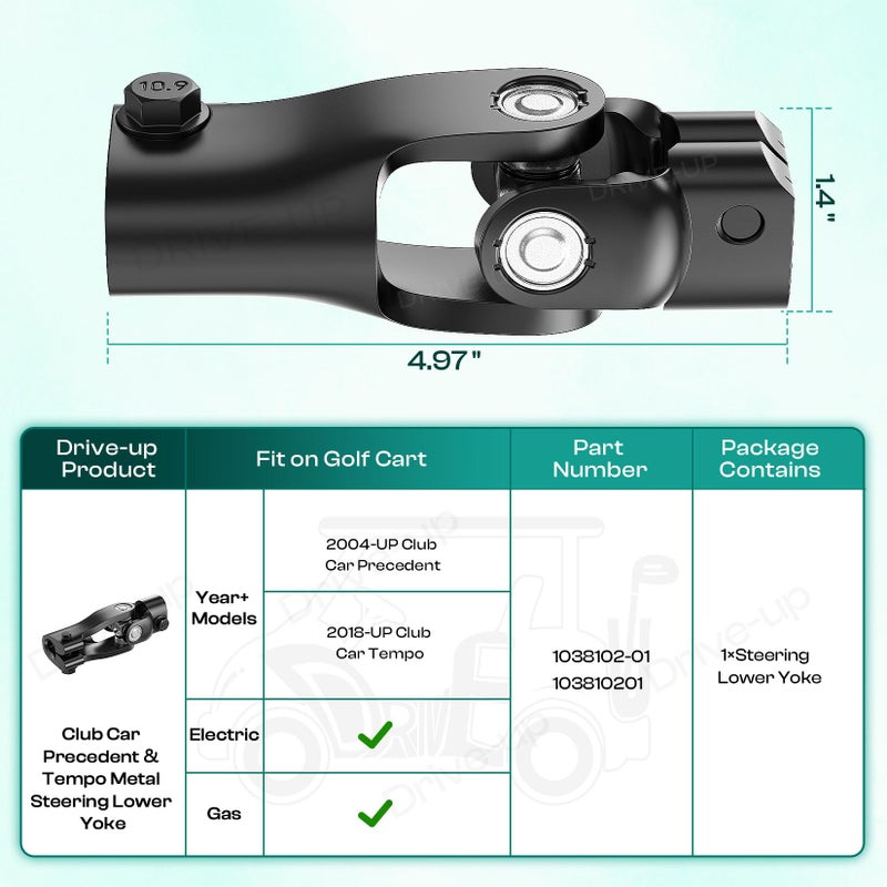 Drive-up Golf Cart Metal Steering Lower Yoke for Club Car Precedent 2004-Up and Tempo 2018-Up Models 103810201 - Image 5